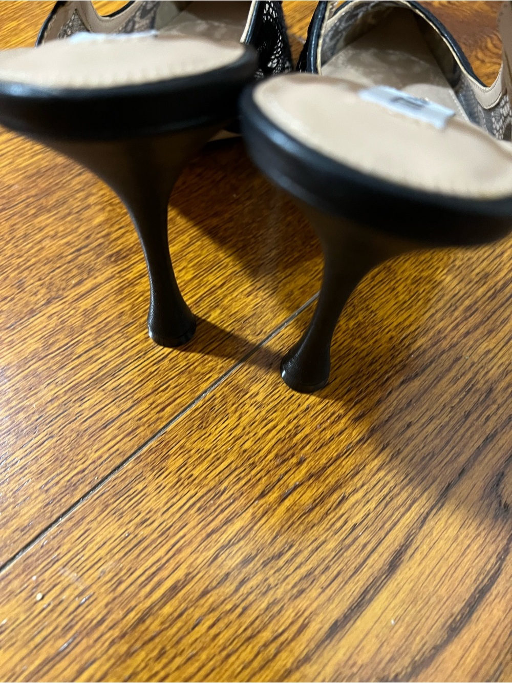 NWOB $109 Steve Madden Bri Black Lace Bow Slingback Heels Size 10M - Picture 5 of 8